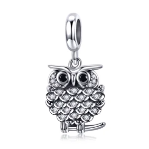 Pandora Style Silver Lovely Owl Dangle - SCC949 (image for) Pandora Style Silver Lovely Owl Dangle - SCC949