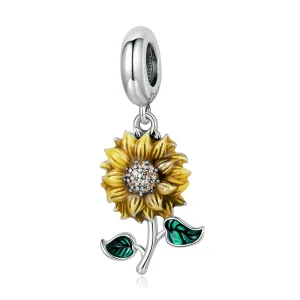 Pandora Style Sunflower Dangle - SCC2079 (image for) Pandora Style Sunflower Dangle - SCC2079