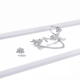 Pandora Style Blossoms On Moshang Ear clip - BSE476 Pandora Style Blossoms On Moshang Ear clip - BSE476