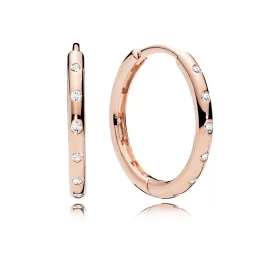 PANDORA Rose™ Clear CZ Droplets Hoop Earrings - 286244CZ PANDORA Rose™ Clear CZ Droplets Hoop Earrings - 286244CZ