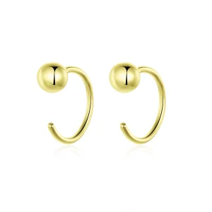 Pandora Style 18ct Gold Plated Ball Hoop Earrings - SCE782-B (image for) Pandora Style 18ct Gold Plated Ball Hoop Earrings - SCE782-B