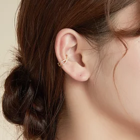 Pandora Style 18ct Gold Plated Cross Ear clip - SCE997-B Pandora Style 18ct Gold Plated Cross Ear clip - SCE997-B