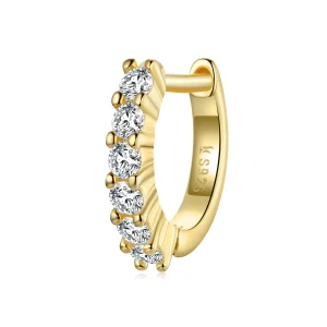 Pandora Style 18ct Gold Plated Shiny White Hoop Earrings - SCE1103 (image for) Pandora Style 18ct Gold Plated Shiny White Hoop Earrings - SCE1103