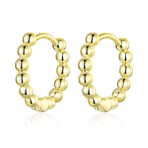 Pandora Style 18ct Gold Plated Small Ball Hoop Earrings - SCE807-B (image for) Pandora Style 18ct Gold Plated Small Ball Hoop Earrings - SCE807-B
