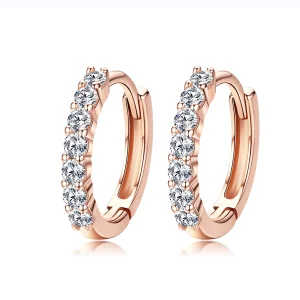 Pandora Style Rose Gold Declaration of Grace Hoop Earrings - SCE351-C (image for) Pandora Style Rose Gold Declaration of Grace Hoop Earrings - SCE351-C