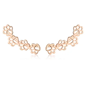 Pandora Style Rose Gold Paw Trail Stud Earrings - SCE430-C (image for) Pandora Style Rose Gold Paw Trail Stud Earrings - SCE430-C
