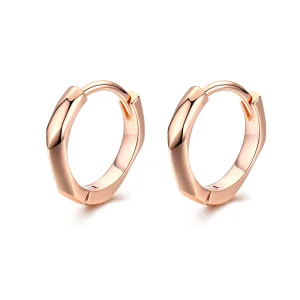 Pandora Style Rose Gold Simple Hoop Earrings - BSE119 (image for) Pandora Style Rose Gold Simple Hoop Earrings - BSE119