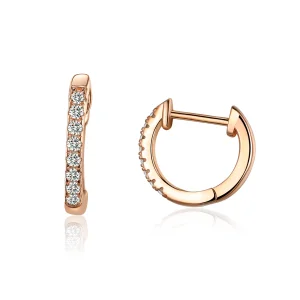 Pandora Style Rose Gold Small Circle Hoop Earrings - SCE498-C (image for) Pandora Style Rose Gold Small Circle Hoop Earrings - SCE498-C