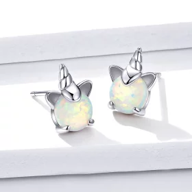 Pandora Style Silver Cute Unicorn Stud Earrings - SCE737 Pandora Style Silver Cute Unicorn Stud Earrings - SCE737