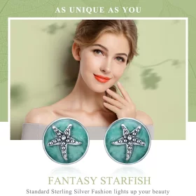Pandora Style Silver Fantasy Starfish Stud Earrings - SCE205 Pandora Style Silver Fantasy Starfish Stud Earrings - SCE205