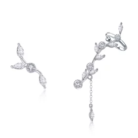 Pandora Style Silver Flower Branch Stud Earrings - SCE429 Pandora Style Silver Flower Branch Stud Earrings - SCE429