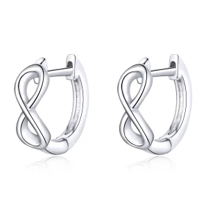 Pandora Style Silver Infinite Love Hoop Earrings - SCE743 (image for) Pandora Style Silver Infinite Love Hoop Earrings - SCE743