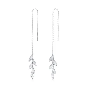 Pandora Style Silver Leaves Dangle Earrings - SCE987 (image for) Pandora Style Silver Leaves Dangle Earrings - SCE987