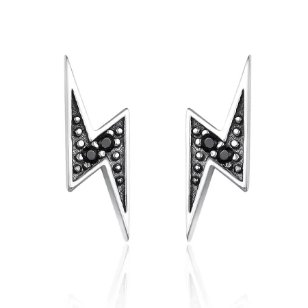 Pandora Style Silver Lightning Stud Earrings - SCE156 Pandora Style Silver Lightning Stud Earrings - SCE156