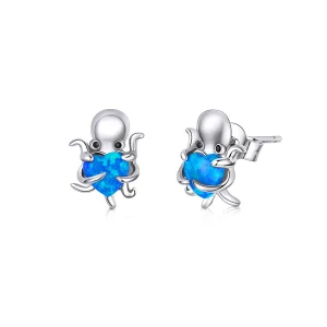Pandora Style Silver Lovely Octopus Stud Earrings - SCE881 (image for) Pandora Style Silver Lovely Octopus Stud Earrings - SCE881