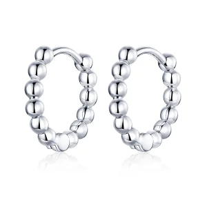 Pandora Style Silver Small Ball Hoop Earrings - SCE807-A (image for) Pandora Style Silver Small Ball Hoop Earrings - SCE807-A