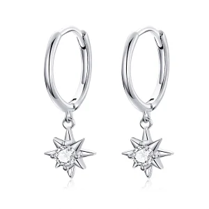 Pandora Style Silver Star Dangle Earrings - SCE759 (image for) Pandora Style Silver Star Dangle Earrings - SCE759