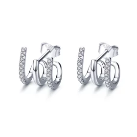 Pandora Style Silver Twist Stud Earrings - SCE585 Pandora Style Silver Twist Stud Earrings - SCE585