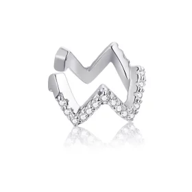 Pandora Style Silver Wave Ear clip - SCE995-A Pandora Style Silver Wave Ear clip - SCE995-A