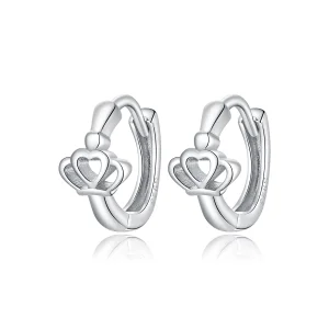 Pandora Style Crown Hoop Earrings - SCE1040 (image for) Pandora Style Crown Hoop Earrings - SCE1040
