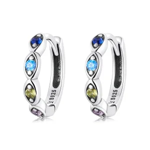 (image for) Pandora Style Devil Eye Hoop Earrings - SCE1358