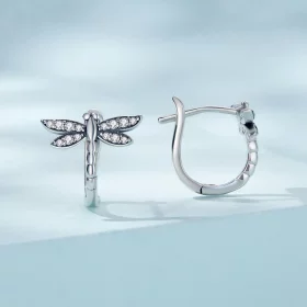 Pandora Style Dragonfly Hoop Earrings - SCE1511 Pandora Style Dragonfly Hoop Earrings - SCE1511