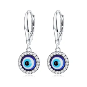 (image for) Pandora Style Resin Devil Eye Hoop Earrings - BSE638