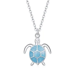 Pandora Style Blue Turtle Necklace - SCN446 (image for) Pandora Style Blue Turtle Necklace - SCN446