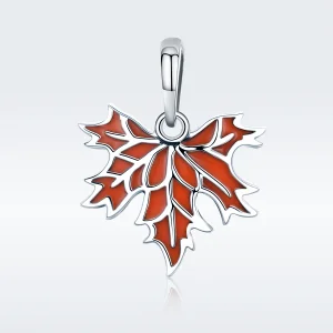 Pandora Style Late Autumn Maple Leaves Necklace Pendant - SCC585 (image for) Pandora Style Late Autumn Maple Leaves Necklace Pendant - SCC585