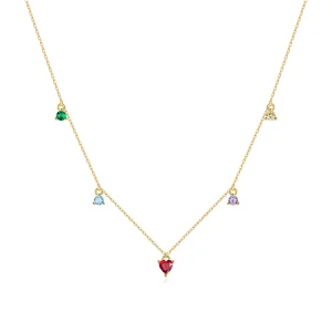Pandora Style Multicolored Zircon Necklace - BSN234 (image for) Pandora Style Multicolored Zircon Necklace - BSN234