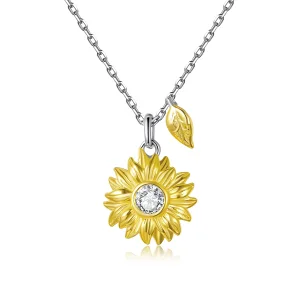 Pandora Style Sun Flower Necklace - BSN212 (image for) Pandora Style Sun Flower Necklace - BSN212