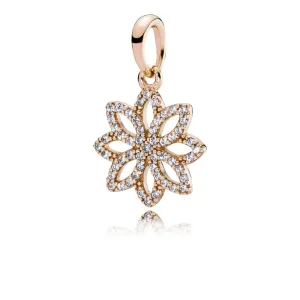 PANDORA Lace Botanique Rose Gold Pendant - 350179cz (image for) PANDORA Lace Botanique Rose Gold Pendant - 350179cz