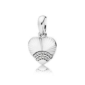 PANDORA Sterling Silver Fan of Love Pendant, Clear CZ - 397286CZ (image for) PANDORA Sterling Silver Fan of Love Pendant, Clear CZ - 397286CZ