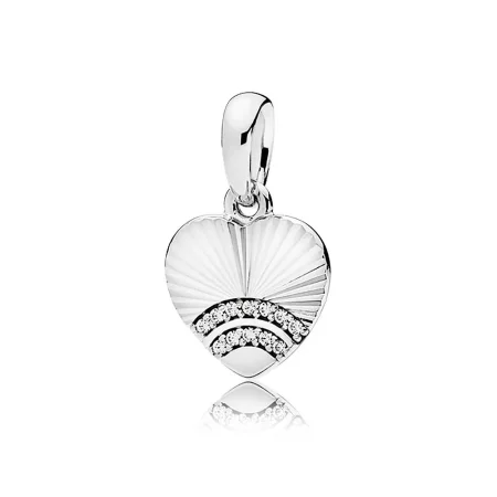 PANDORA Sterling Silver Fan of Love Pendant, Clear CZ - 397286CZ PANDORA Sterling Silver Fan of Love Pendant, Clear CZ - 397286CZ