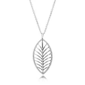 PANDORA Tropical Palm Pendant Necklace, Clear CZ - 390370CZ (image for) PANDORA Tropical Palm Pendant Necklace, Clear CZ - 390370CZ