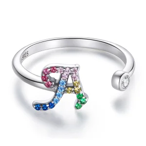 (image for) Pandora Style Colorful Letter-A Open Ring - SCR723-A