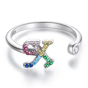 (image for) Pandora Style Colorful Letter-X Open Ring - SCR723-X