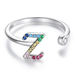 (image for) Pandora Style Colorful Letter-Z Open Ring - SCR723-Z