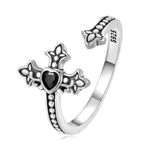 Pandora Style Cross Open Ring - BSR298 (image for) Pandora Style Cross Open Ring - BSR298