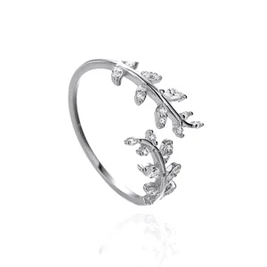 Pandora Style Delicate Leaves Open Ring - BSR241-A (image for) Pandora Style Delicate Leaves Open Ring - BSR241-A