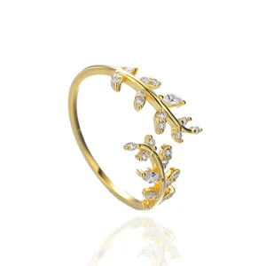 Pandora Style Delicate Leaves Open Ring - BSR241-B (image for) Pandora Style Delicate Leaves Open Ring - BSR241-B