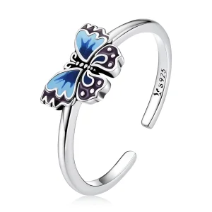 Pandora Style Retro Butterfly Open Ring - SCR802 (image for) Pandora Style Retro Butterfly Open Ring - SCR802