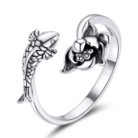 Pandora Style Ruffled Koi Open Ring - BSR201 Pandora Style Ruffled Koi Open Ring - BSR201
