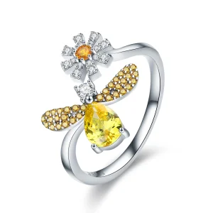 Pandora Style Silver Bee Wish Open Ring - SCR348 (image for) Pandora Style Silver Bee Wish Open Ring - SCR348