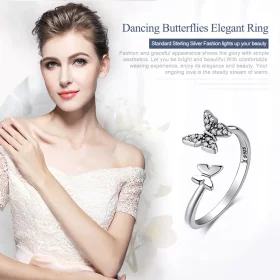 Pandora Style Silver Butterfly Dance Ring - SCR087 Pandora Style Silver Butterfly Dance Ring - SCR087