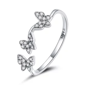 Pandora Style Silver Butterfly Open Ring - SCR704 Pandora Style Silver Butterfly Open Ring - SCR704