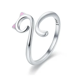 Pandora Style Silver Cats In Love Open Ring - SCR341 (image for) Pandora Style Silver Cats In Love Open Ring - SCR341