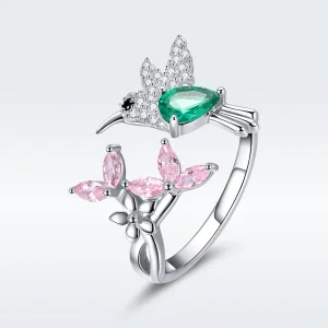 Pandora Style Silver Gift of Hummingbird Open Ring - BSR016 (image for) Pandora Style Silver Gift of Hummingbird Open Ring - BSR016