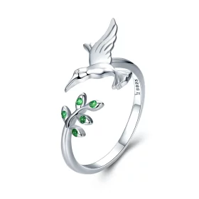 Pandora Style Silver Greetings From Hummingbirds Ring - SCR323 Pandora Style Silver Greetings From Hummingbirds Ring - SCR323