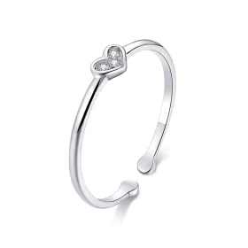 Pandora Style Silver Heart of Lady Ring - SCR491 Pandora Style Silver Heart of Lady Ring - SCR491